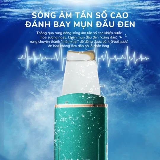 Máy Sủi Da Tẩy Tế Bào Chết, Đẩy Mụn Đầu Đen Sóng Siêu Âm Ultrasonic Skin Device AINI COLLECTION - Chính hãng
