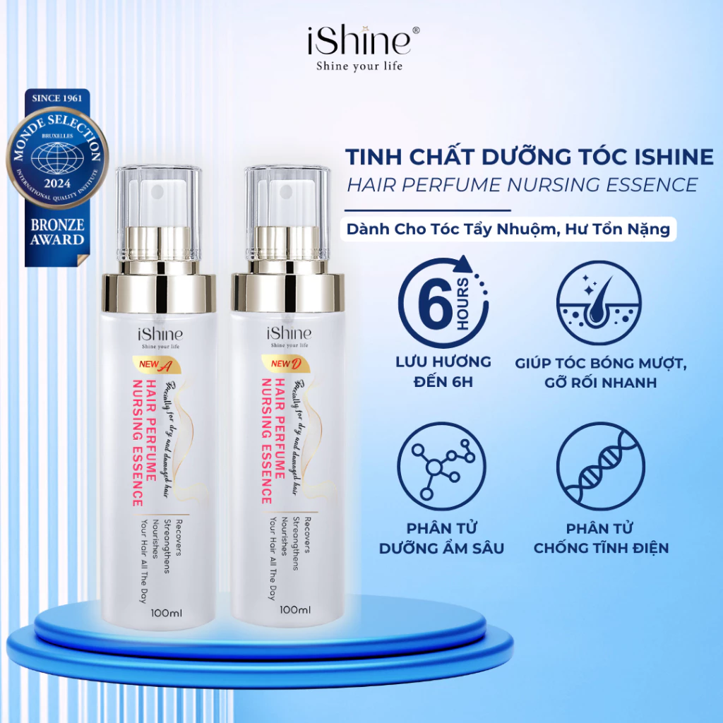Tinh chất nuôi dưỡng chăm sóc tóc khô xơ và hư tổn hương nước hoa iShine Tinh chất nuôi dưỡng chăm sóc tóc khô xơ và hư tổn hương nước hoa iShine - Ảnh 3