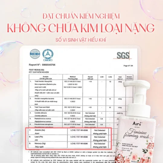 Dung Dịch Vệ Sinh Nữ Tự Tạo Bọt Dịu Nhẹ Aini Femine Foaming Wash 350ml